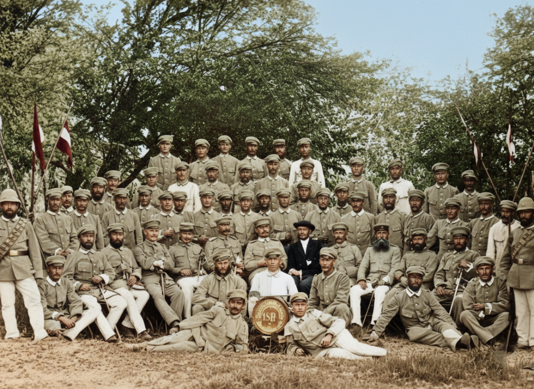 Men in uniform posing for a group photograph